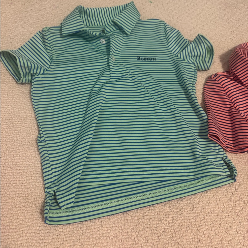 Striped vineyard vine 3T golf polo shirt “Boston” detail